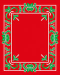Red Green White Floral Garland Rug