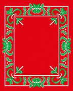 Red Green White Floral Garland Rug