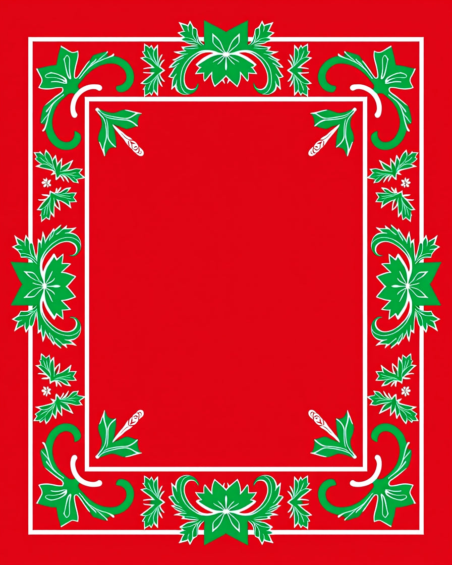 Red Green White Floral Garland Rug