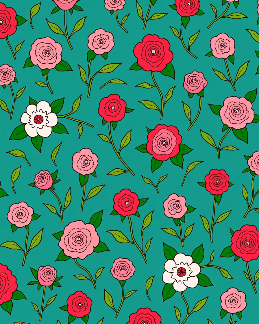 Whimsical Floral Pattern Rug