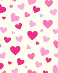 Hearts Pattern Playful Pink Design Rug