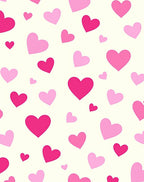 Hearts Pattern Playful Pink Design Rug