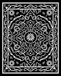 Ornate Black White Mandala Pattern Rug