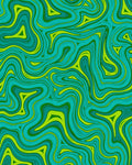Turquoise Lime Swirl Pattern Rug