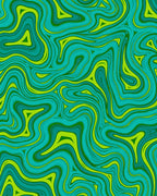 Turquoise Lime Swirl Pattern Rug