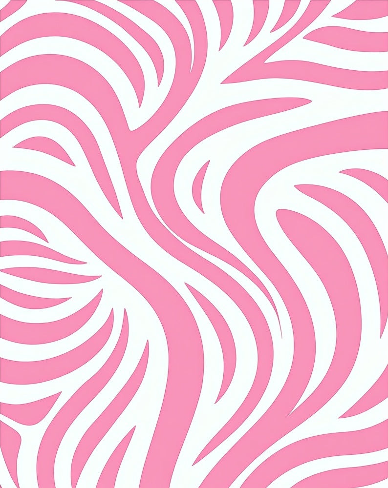 Pink Zebra Striped Abstract Design Rug