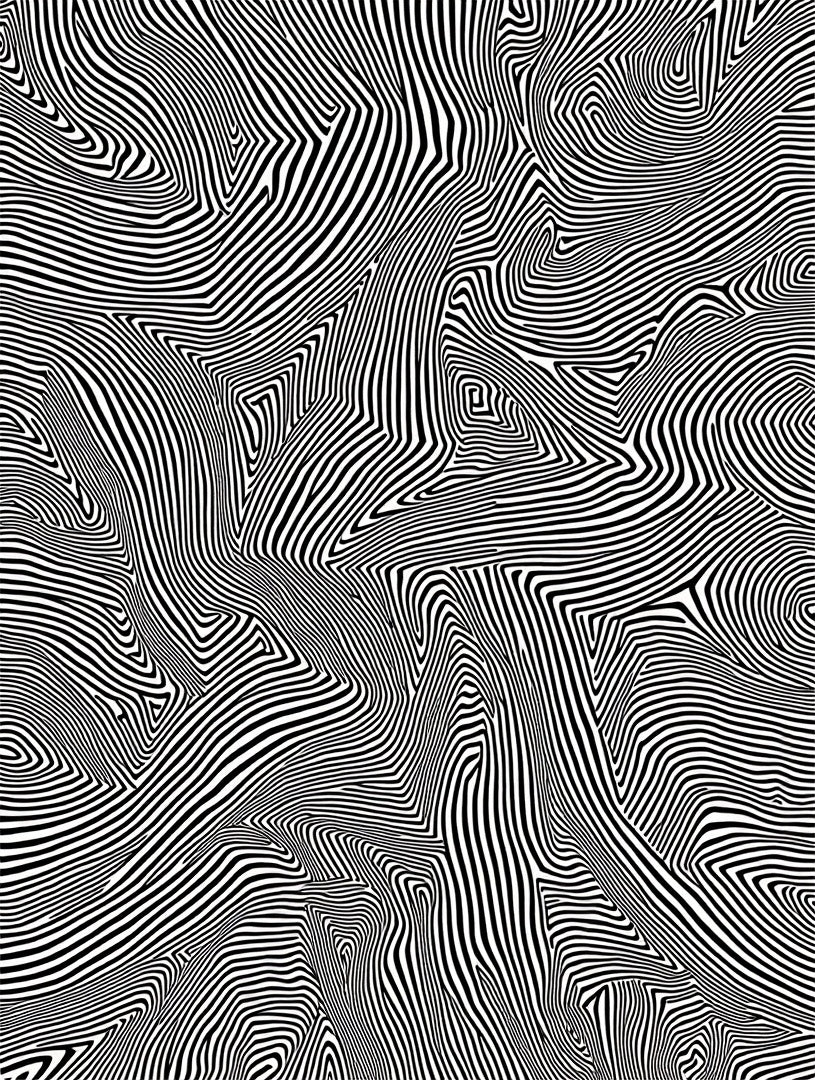 Black White Abstract Wavy Lines Design Rug