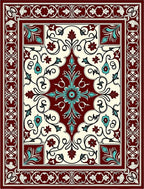 Ornate Floral Medallion Design Rug
