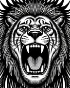 Bold Lion Roar Graphic Rug