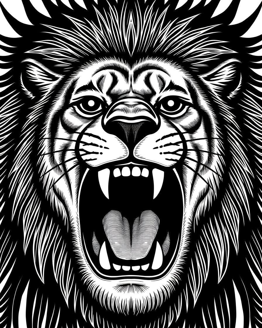 Bold Lion Roar Graphic Rug