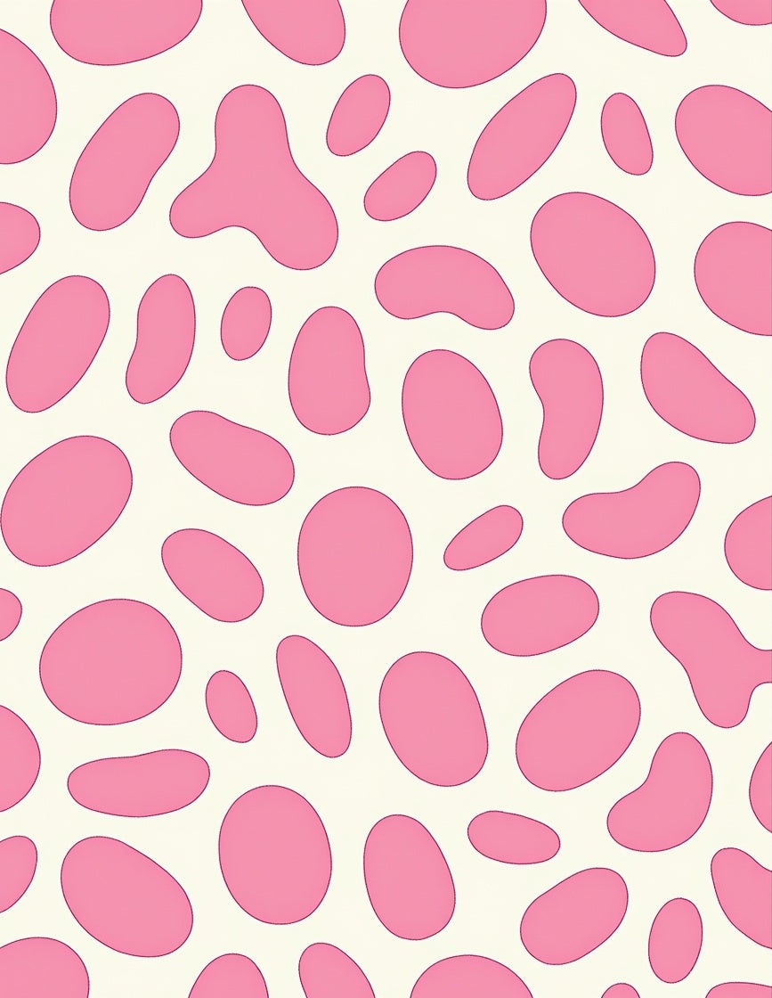 Pink Organic Shapes Pattern Rug