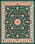 Ornate Floral Vine Pattern Rug