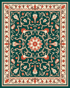 Ornate Floral Vine Pattern Rug