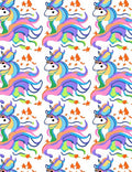 Whimsical Unicorn Star Pattern Design Rug