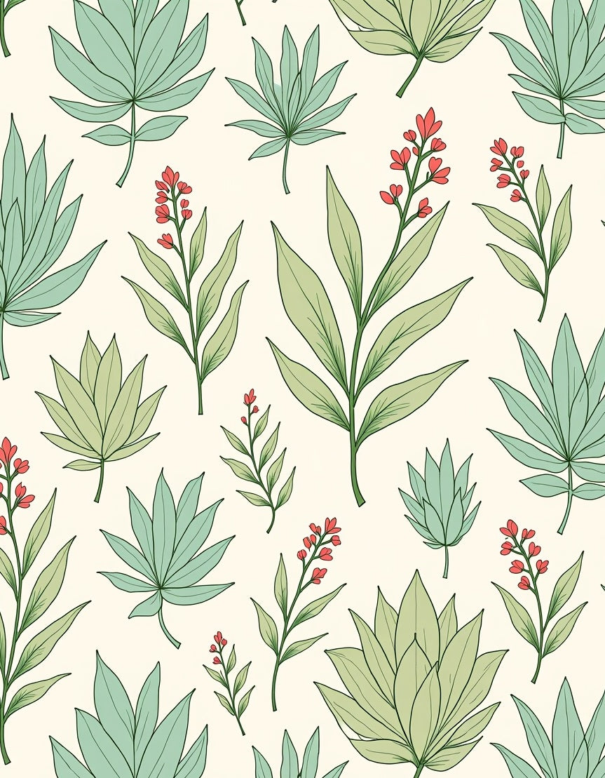 Vibrant Leaf Bloom Pattern Rug