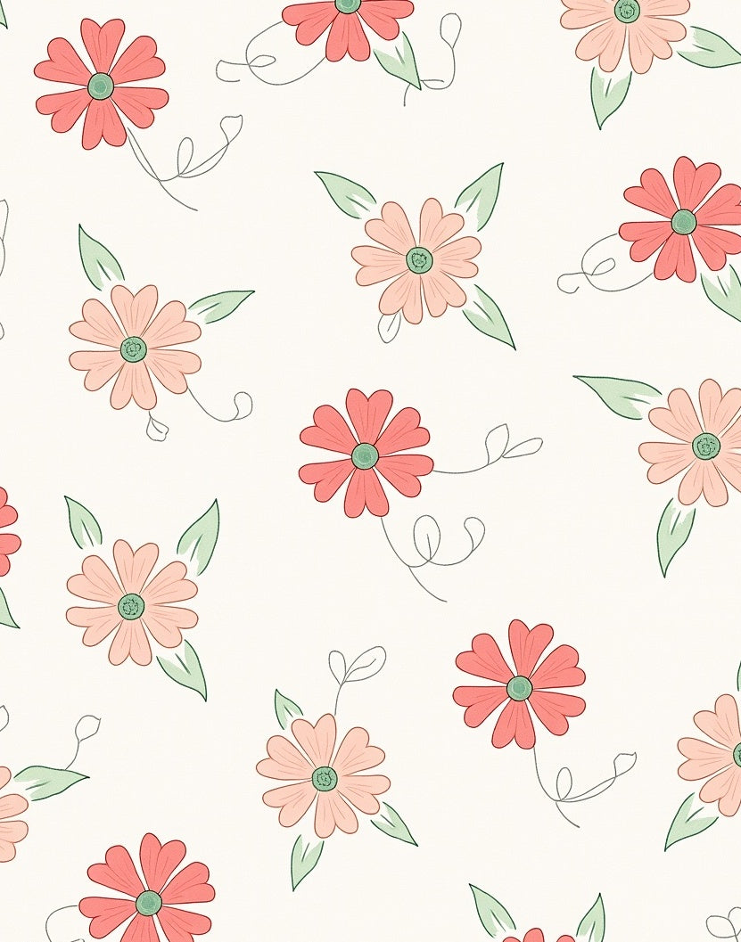 Delicate Daisy Floral Pattern Rug