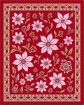Crimson Pink Floral Botanical Garden Rug