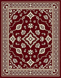 Elegant Burgundy Floral Medallion Rug