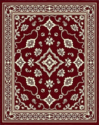Elegant Burgundy Floral Medallion Rug
