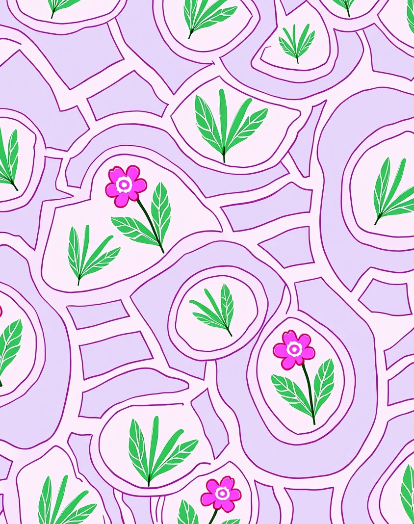 Floral And Leaf Patterned Rug
