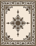 Elegant Floral Centerpiece Border Design Rug