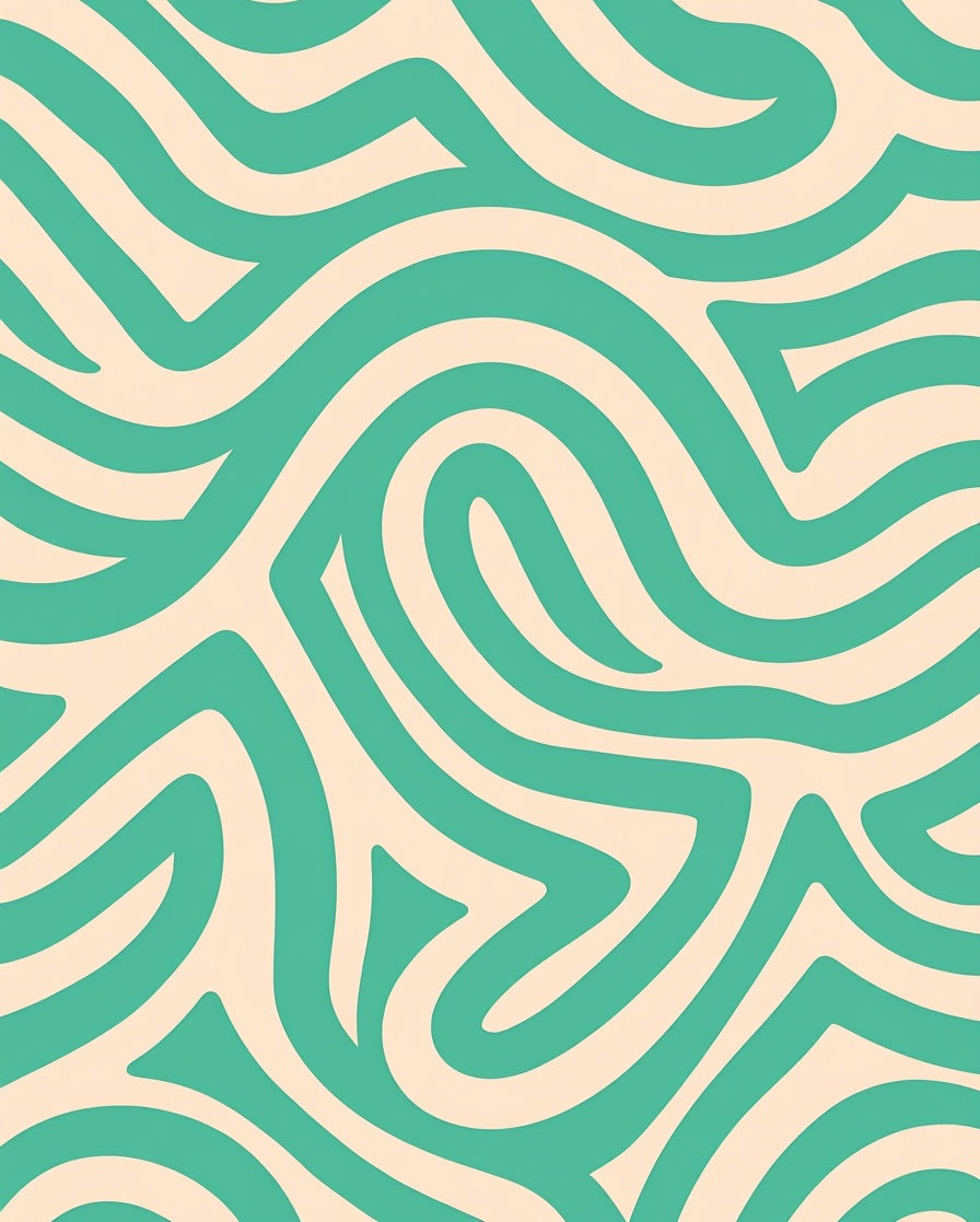 Teal Swirl Pattern Design Rug