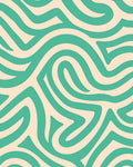 Teal Swirl Pattern Design Rug