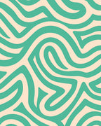Teal Swirl Pattern Design Rug