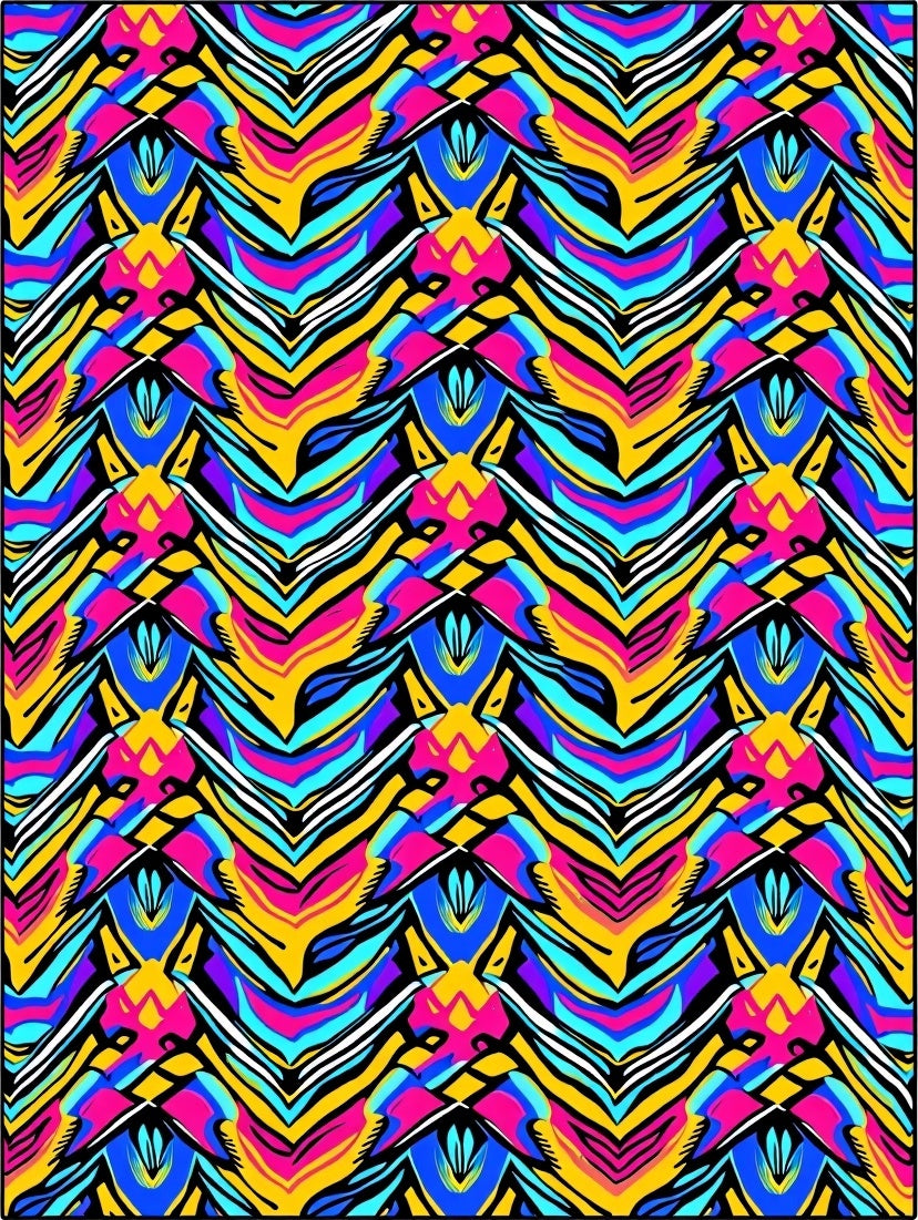 Vibrant Zigzag Abstract Pattern Rug