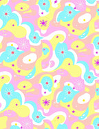Playful Pastel Abstract Shapes Rug