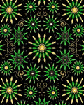 Green Gold Starburst Mandala Rug