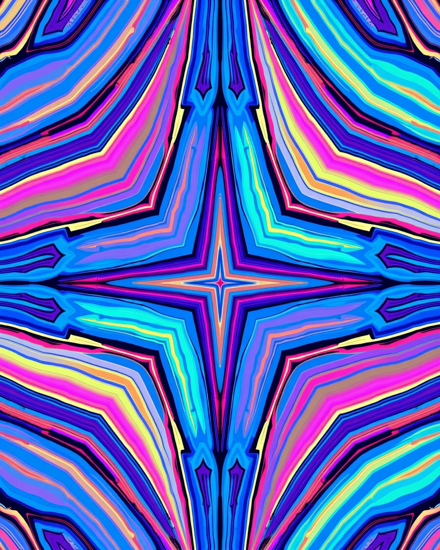 Vibrant Abstract StarBurst Pattern Rug