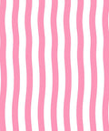 Pink and White Wavy Stripe Design Rug