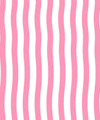 Pink and White Wavy Stripe Design Rug
