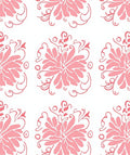 Pink Floral Swirl Pattern Rug