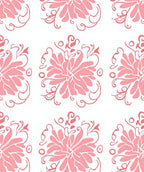 Pink Floral Swirl Pattern Rug