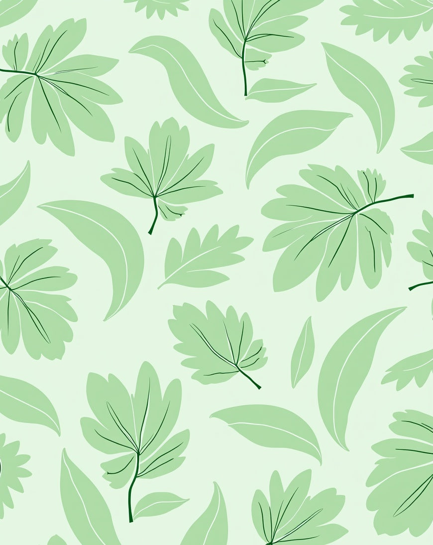 Light Green Leaf Pattern Design Rug