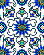 Intricate Floral Inspired Geometric Pattern Rug