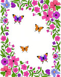 Whimsical Floral Butterfly Pattern Design Rug