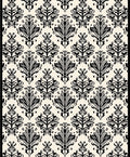 Black Cream Classic Floral Pattern Rug