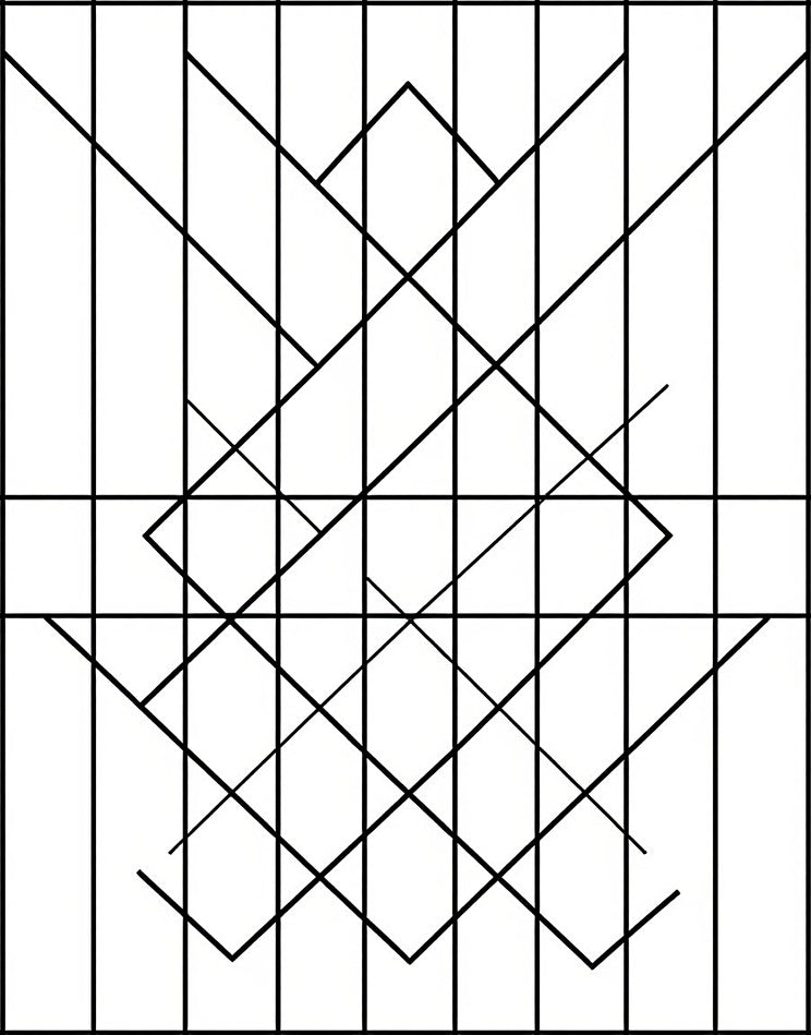 Black White Geometric Angular Pattern Rug