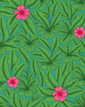 Vibrant Floral Green Leaf Pattern Rug