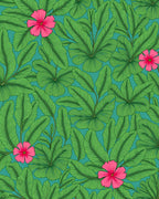 Vibrant Floral Green Leaf Pattern Rug
