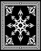 Black And White Folk Star Rug