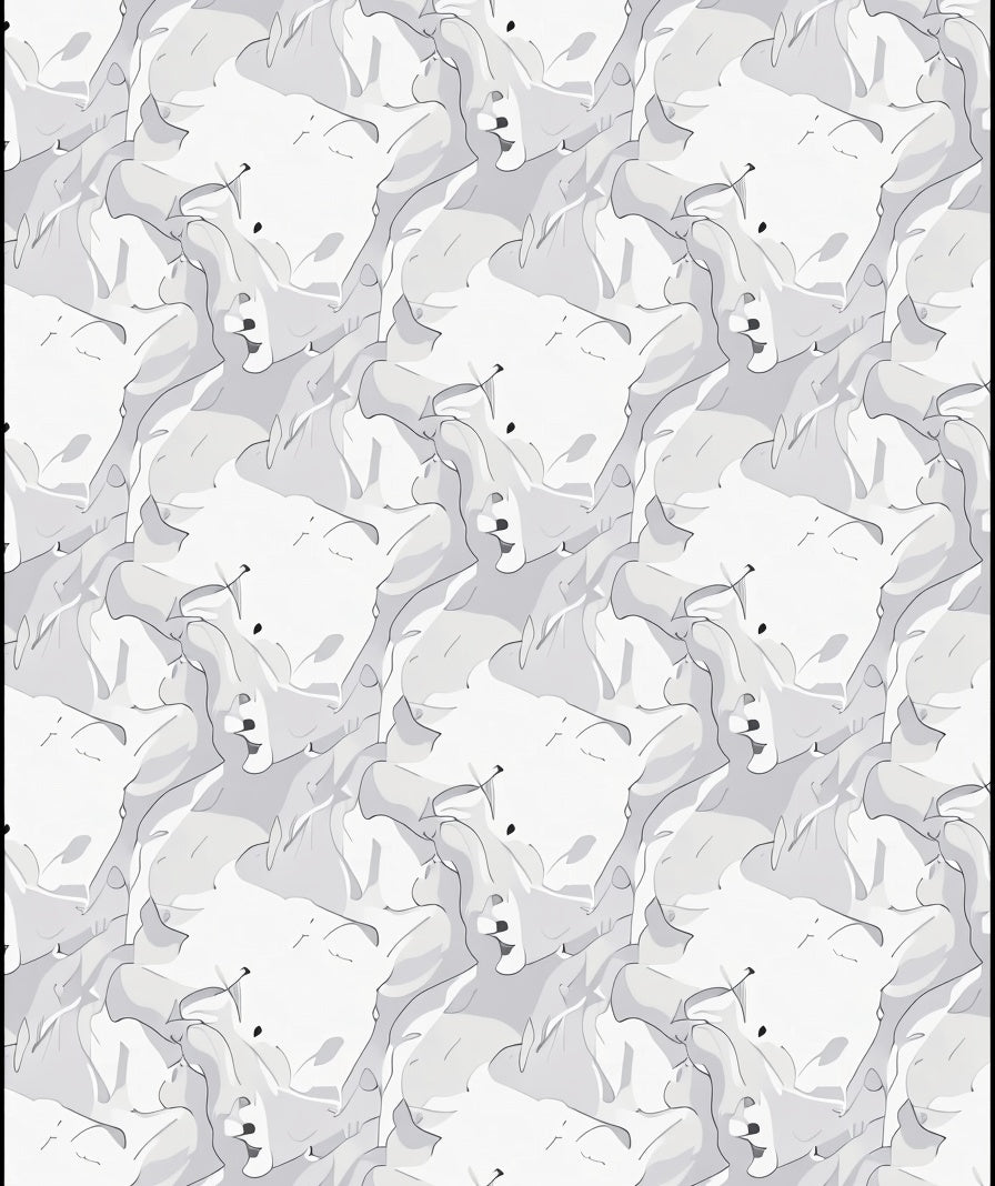 Abstract Outline Monochrome Pattern Rug