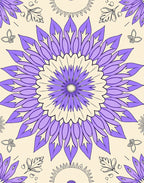Purple Bloom Butterfly Motif Rug