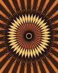 Golden Sunburst Wood Grain Mandala Rug