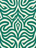 Green Cream Swirl Abstract Pattern Rug