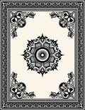 Classic Black Floral Mandala Rug