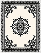 Classic Black Floral Mandala Rug